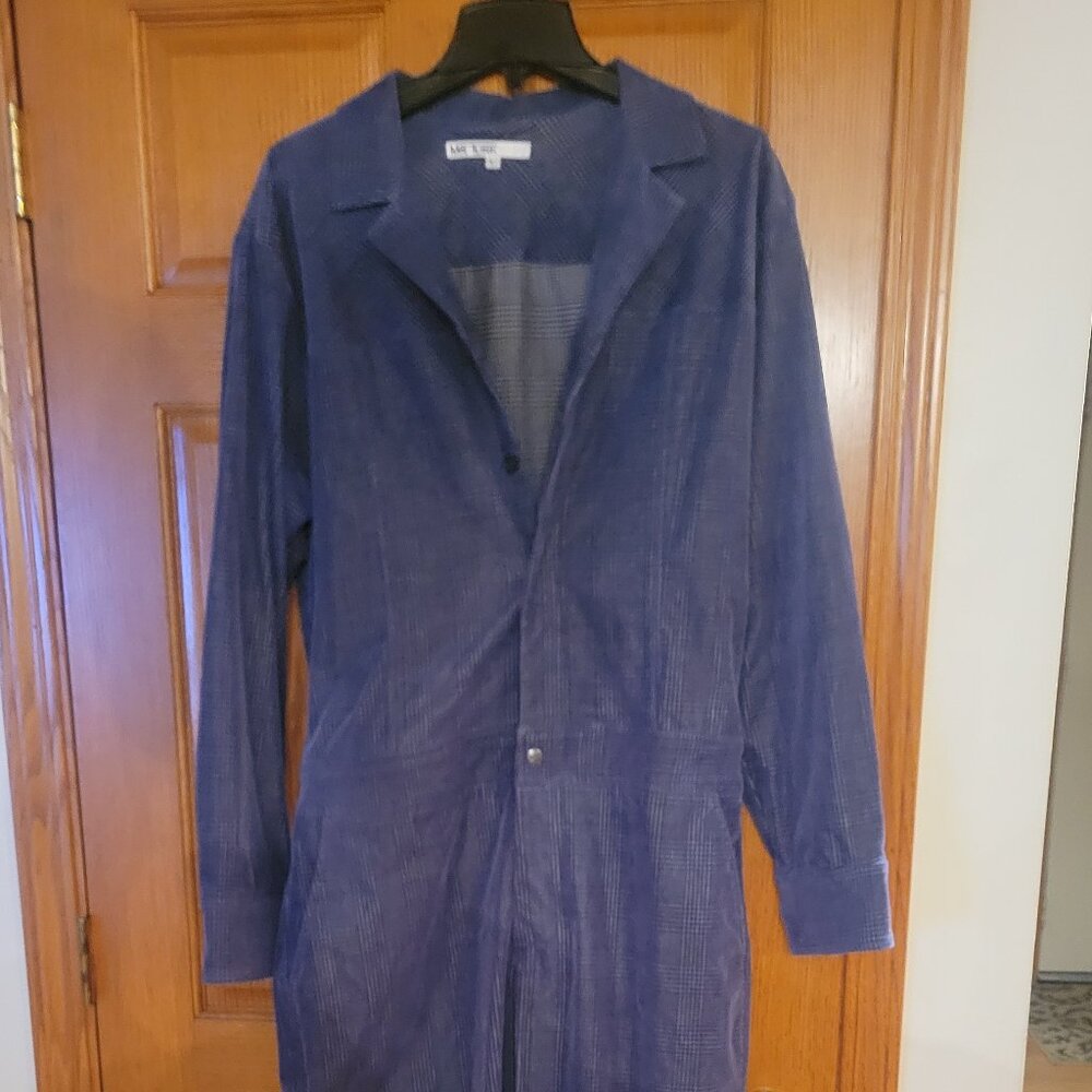 Mr Turk Jumpsuit Blue Plaid Large Size